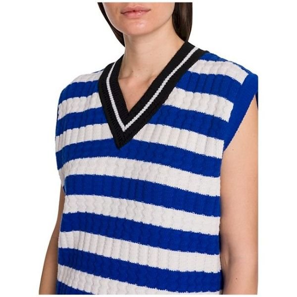 Sleeveless Stripe Wool Knit Top